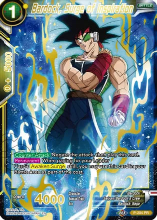 Bardock, Surge of Inspiration (Gold Stamped) (P-204) [Mythic Booster] | Tables and Towers