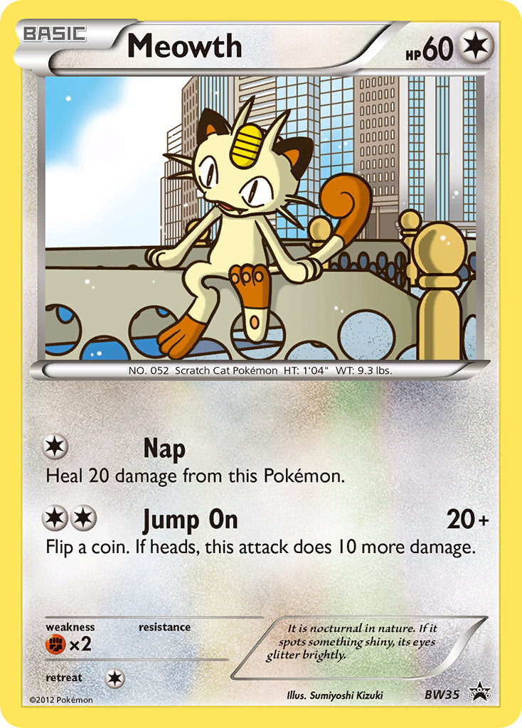 Meowth (BW35) (Cosmos Holo) [Black & White: Black Star Promos] | Tables and Towers