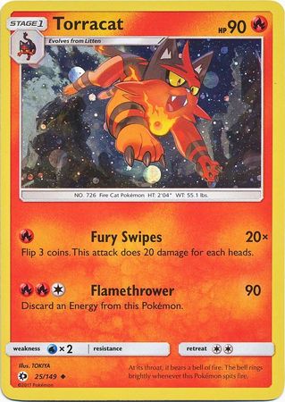 Torracat (25/149) (Cosmos Holo) [Sun & Moon: Base Set] | Tables and Towers