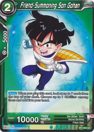 Friend-Summoning Son Gohan (BT1-061) [Galactic Battle] | Tables and Towers