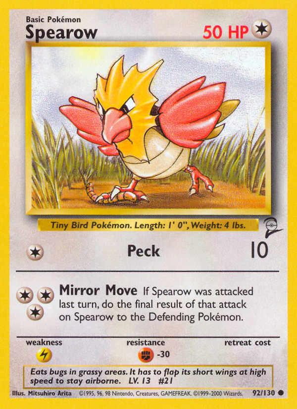 Spearow (92/130) [Base Set 2] | Tables and Towers