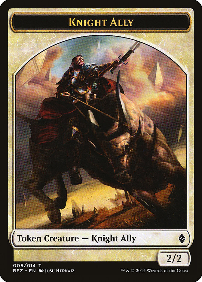 Knight Ally Token [Battle for Zendikar Tokens] | Tables and Towers