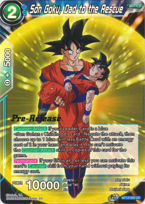 Son Goku, Dad to the Rescue (BT13-035) [Supreme Rivalry Prerelease Promos] | Tables and Towers