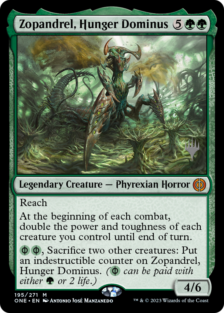 Zopandrel, Hunger Dominus (Promo Pack) [Phyrexia: All Will Be One Promos] | Tables and Towers