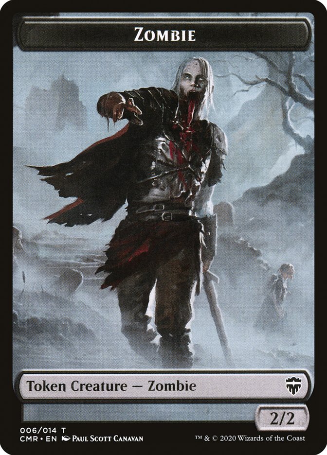 Elf Warrior // Zombie Double-Sided Token [Commander Legends Tokens] | Tables and Towers