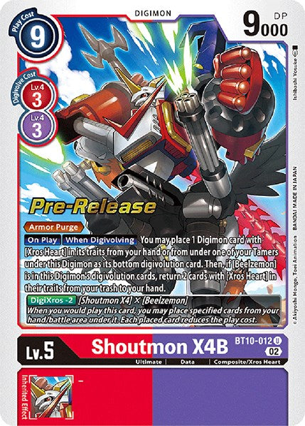 Shoutmon X4B [BT10-012] [Xros Encounter Pre-Release Cards] | Tables and Towers