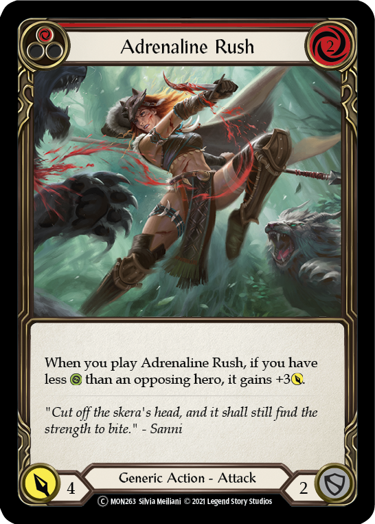 Adrenaline Rush (Red) [U-MON263-RF] (Monarch Unlimited)  Unlimited Rainbow Foil | Tables and Towers