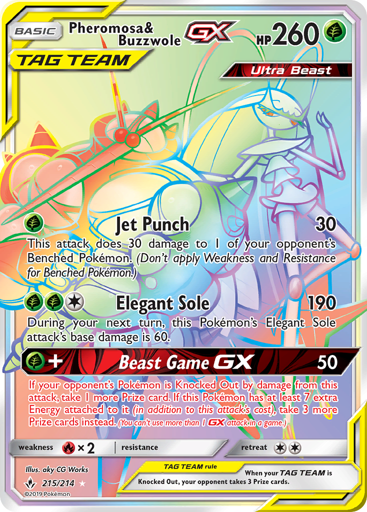 Pheromosa & Buzzwole GX (215/214) [Sun & Moon: Unbroken Bonds] | Tables and Towers