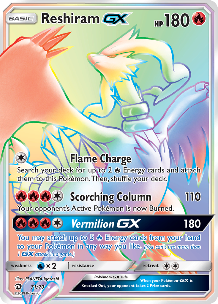 Reshiram GX (71/70) [Sun & Moon: Dragon Majesty] | Tables and Towers