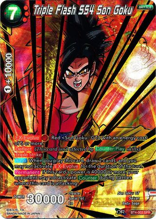 Triple Flash SS4 Son Goku (SPR) (BT4-003) [Colossal Warfare] | Tables and Towers