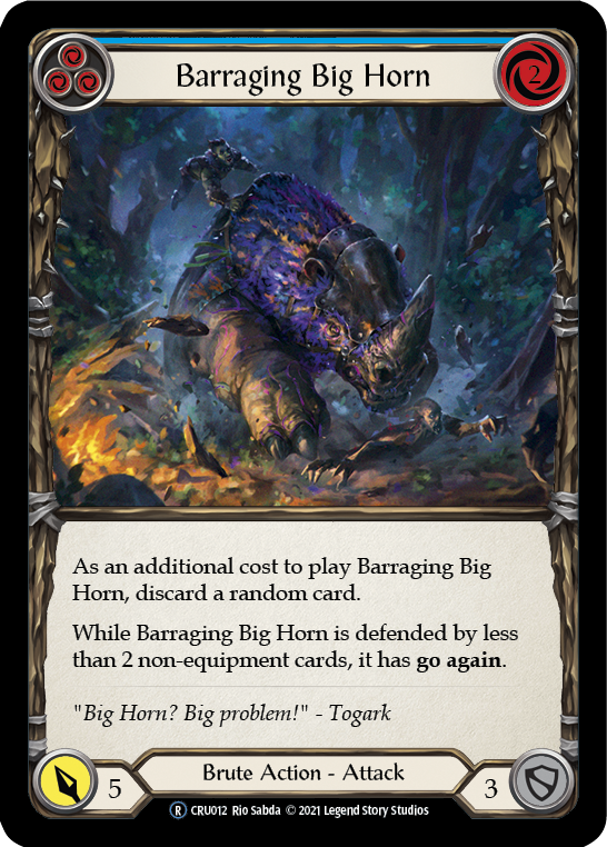 Barraging Big Horn (Blue) [U-CRU012] (Crucible of War Unlimited)  Unlimited Normal | Tables and Towers