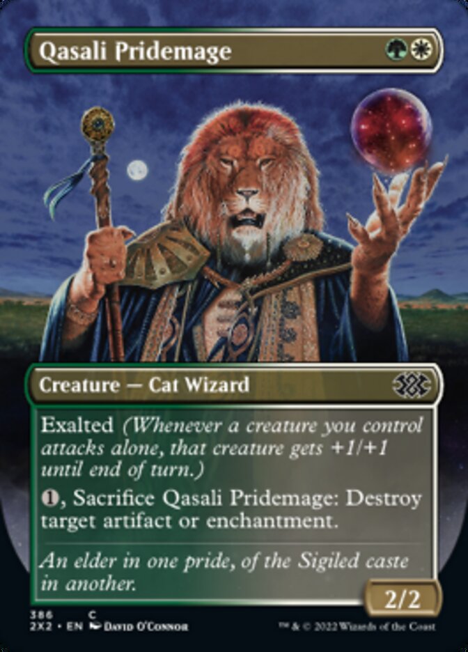 Qasali Pridemage (Borderless Alternate Art) [Double Masters 2022] | Tables and Towers