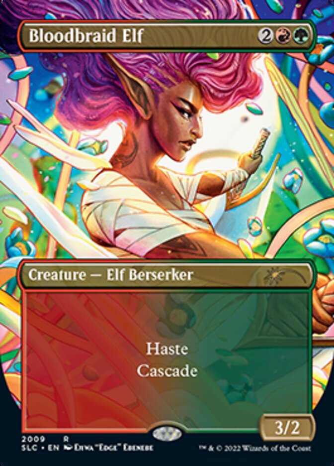 Bloodbraid Elf (Borderless Alternate Art) [Secret Lair 30th Anniversary Countdown Kit] | Tables and Towers