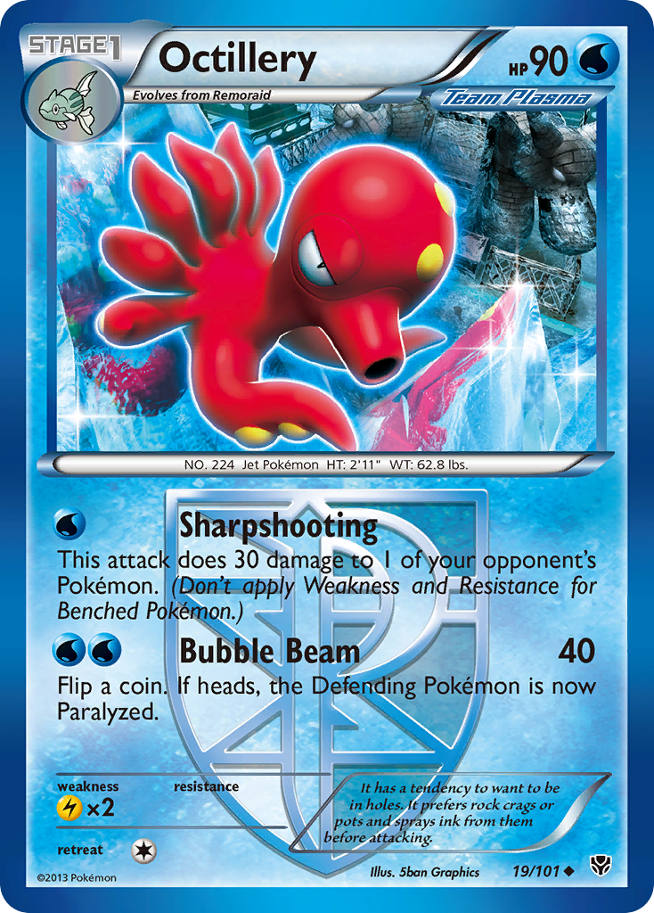 Octillery (19/101) [Black & White: Plasma Blast] | Tables and Towers