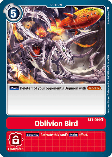 Oblivion Bird [BT1-094] [Release Special Booster Ver.1.0] | Tables and Towers