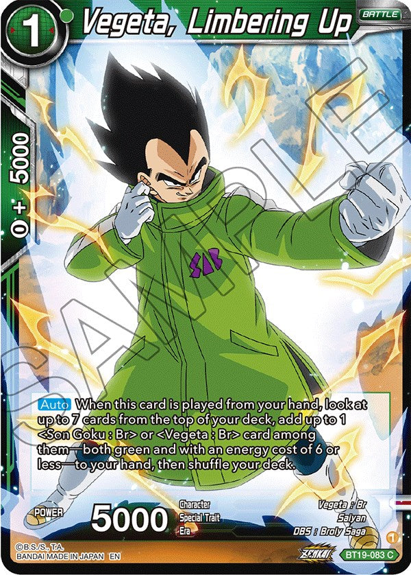 Vegeta, Limbering Up (BT19-083) [Fighter's Ambition] | Tables and Towers