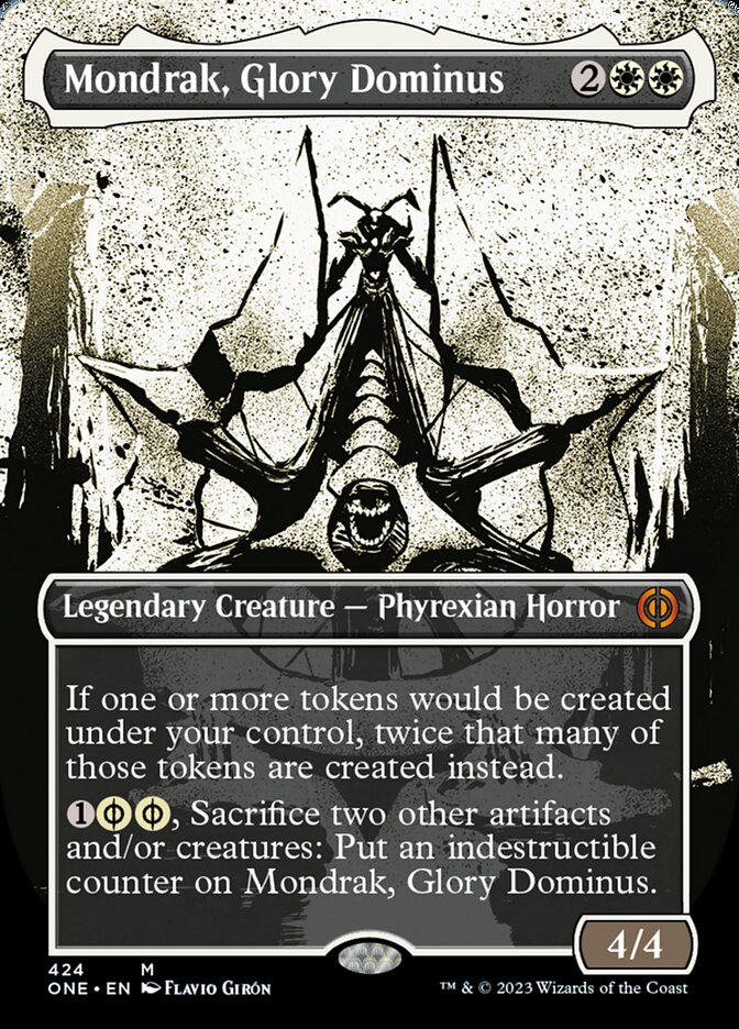 Mondrak, Glory Dominus (Borderless Ichor Step-and-Compleat Foil) [Phyrexia: All Will Be One] | Tables and Towers