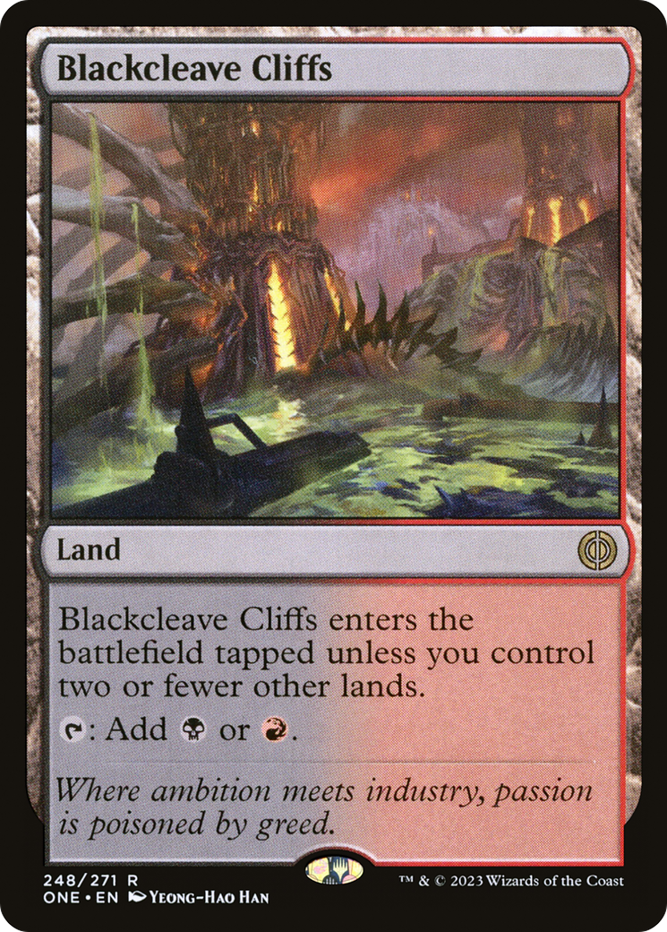 Blackcleave Cliffs [Phyrexia: All Will Be One] | Tables and Towers