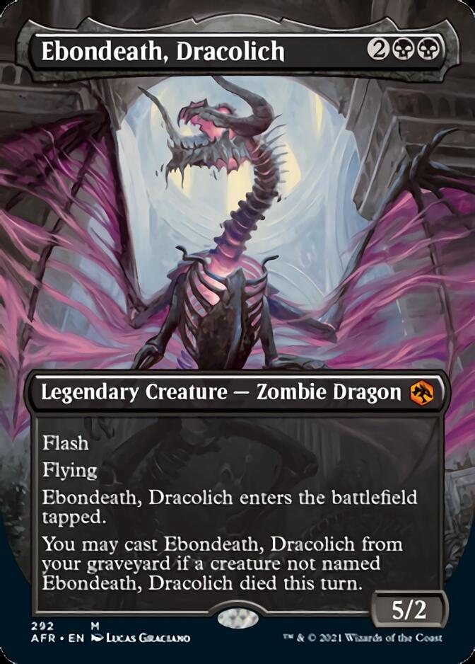 Ebondeath, Dracolich (Borderless Alternate Art) [Dungeons & Dragons: Adventures in the Forgotten Realms] | Tables and Towers