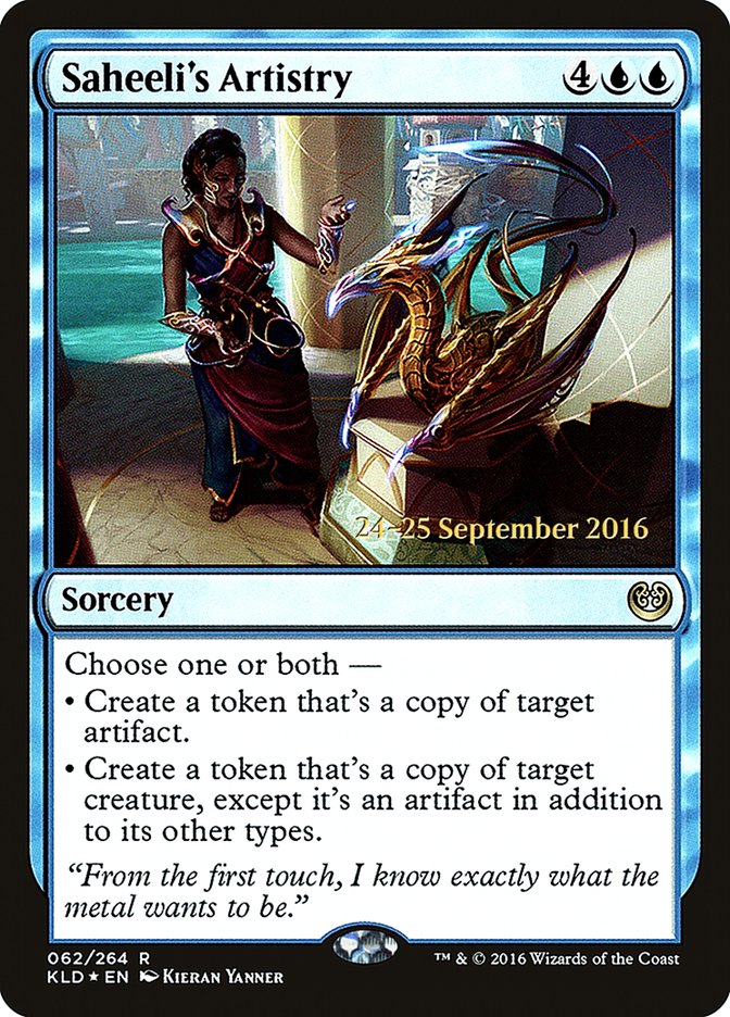 Saheeli's Artistry [Kaladesh Prerelease Promos] | Tables and Towers