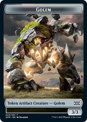 Golem // Elf Warrior Double-Sided Token [Double Masters Tokens] | Tables and Towers