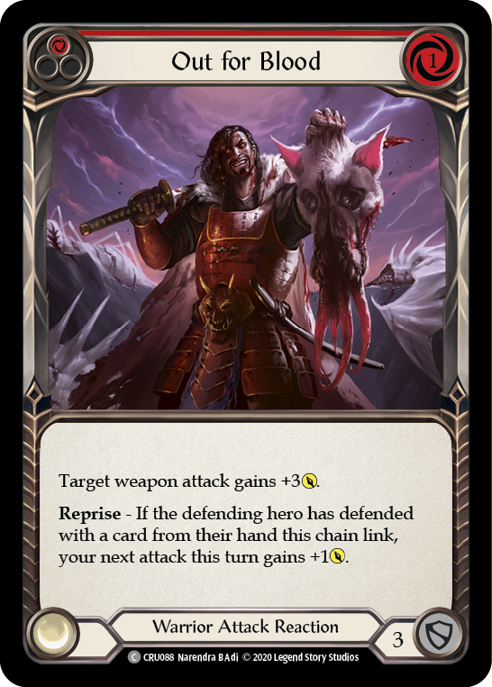 Out for Blood (Red) [CRU088] (Crucible of War)  1st Edition Rainbow Foil | Tables and Towers