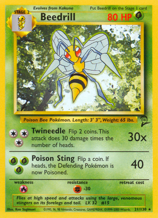 Beedrill (21/130) [Base Set 2] | Tables and Towers