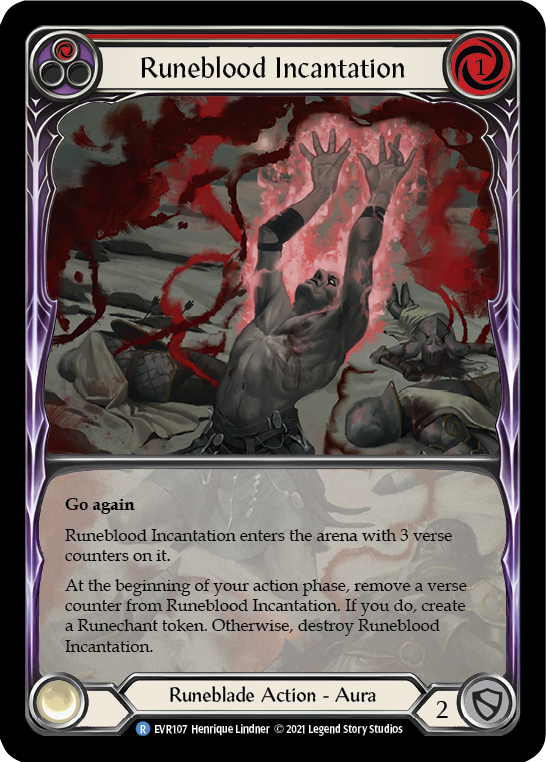 Runeblood Incantation (Red) [EVR107] (Everfest)  1st Edition Extended Art Rainbow Foil | Tables and Towers