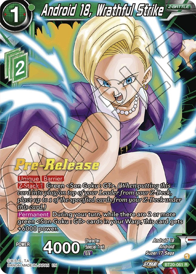 Android 18, Wrathful Strike (BT20-061) [Power Absorbed Prerelease Promos] | Tables and Towers