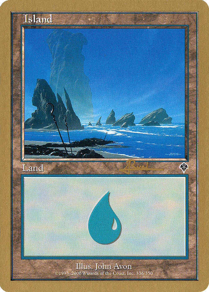 Island (ar336) (Antoine Ruel) [World Championship Decks 2001] | Tables and Towers