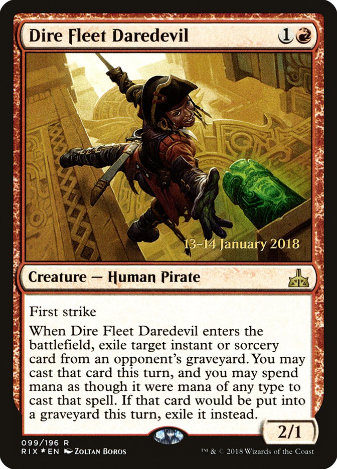 Dire Fleet Daredevil [Rivals of Ixalan Prerelease Promos] | Tables and Towers