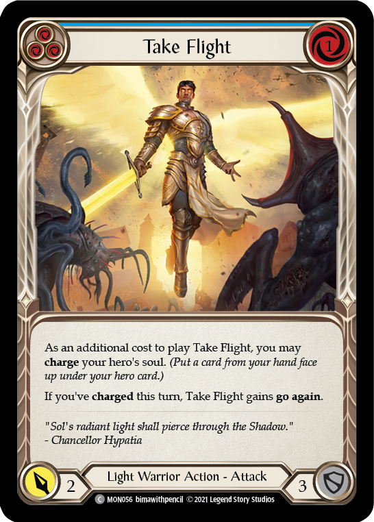 Take Flight (Blue) [MON056-RF] (Monarch)  1st Edition Rainbow Foil | Tables and Towers