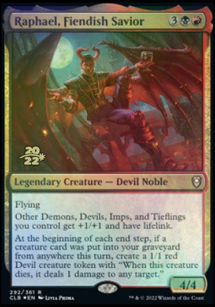 Raphael, Fiendish Savior [Commander Legends: Battle for Baldur's Gate Prerelease Promos] | Tables and Towers