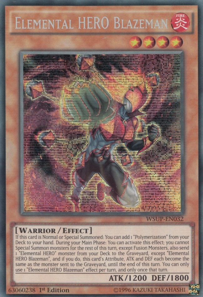 Elemental HERO Blazeman [WSUP-EN032] Secret Rare | Tables and Towers