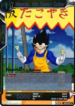 Vegeta, the Sweet-Talker (BT8-072_PR) [Malicious Machinations Prerelease Promos] | Tables and Towers