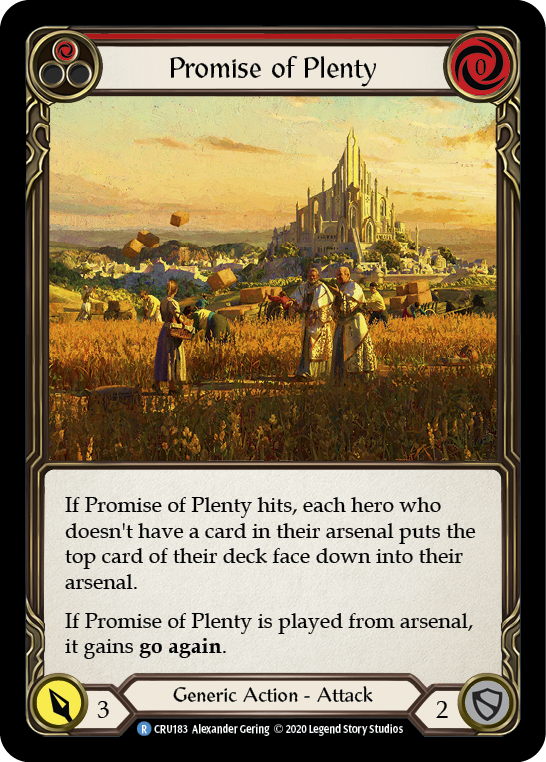 Promise of Plenty (Red) [CRU183] (Crucible of War)  1st Edition Normal | Tables and Towers