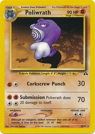 Poliwrath (28/75) [Neo Discovery Unlimited] | Tables and Towers