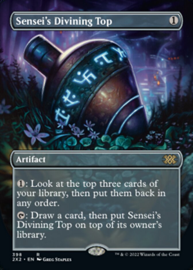 Sensei's Divining Top (Borderless Alternate Art) [Double Masters 2022] | Tables and Towers