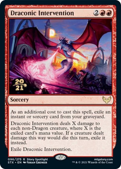 Draconic Intervention [Strixhaven: School of Mages Prerelease Promos] | Tables and Towers