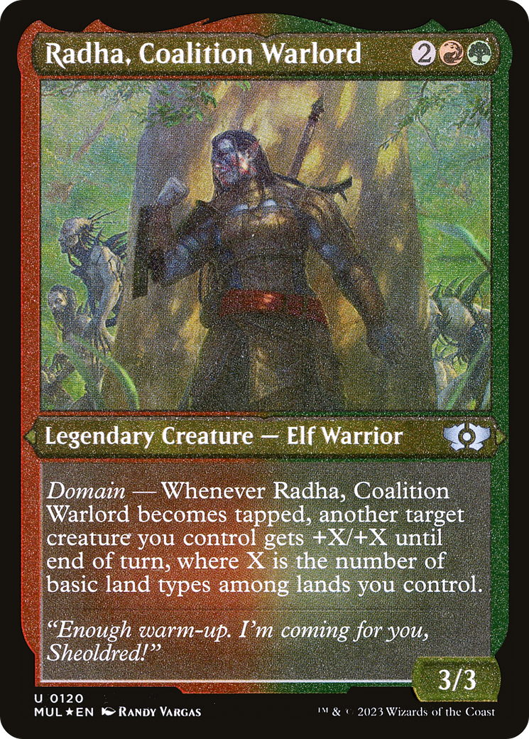 Radha, Coalition Warlord (Foil Etched) [Multiverse Legends] | Tables and Towers