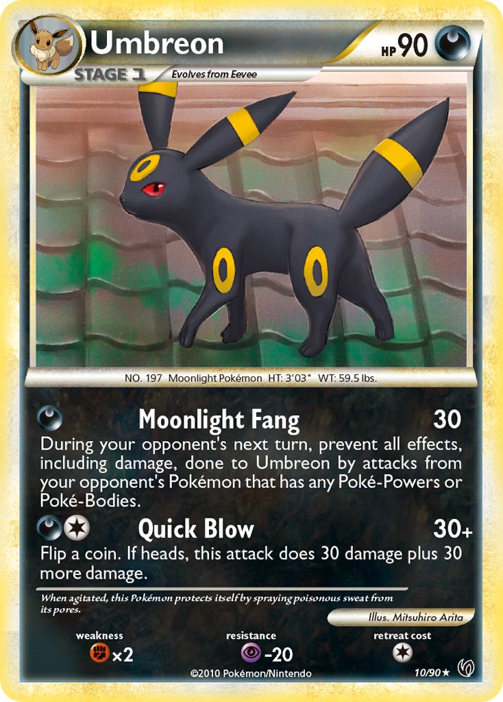 Umbreon (10/90) (Cracked Ice Holo) (Theme Deck Exclusive) [HeartGold & SoulSilver: Undaunted] | Tables and Towers