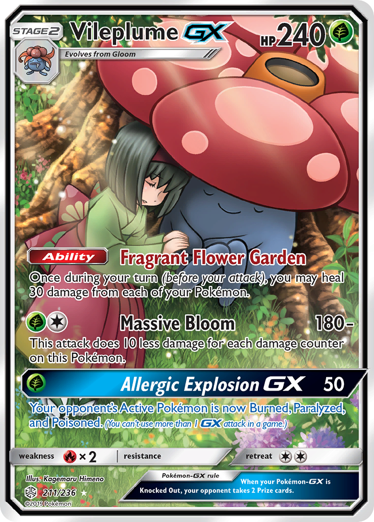 Vileplume GX (211/236) [Sun & Moon: Cosmic Eclipse] | Tables and Towers