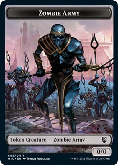 Zombie (005) // Zombie Army Double-Sided Token [Innistrad: Midnight Hunt Commander Tokens] | Tables and Towers