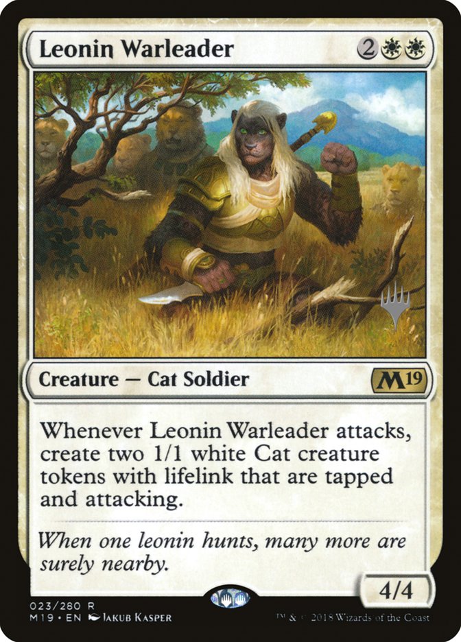 Leonin Warleader (Promo Pack) [Core Set 2019 Promos] | Tables and Towers