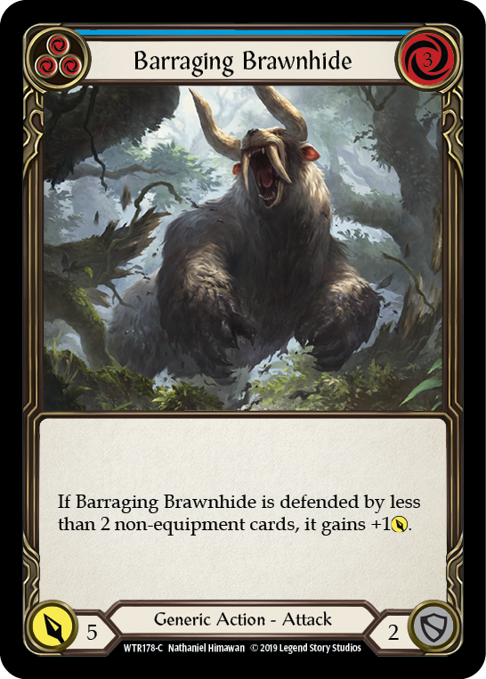 Barraging Brawnhide (Blue) [WTR178-C] (Welcome to Rathe)  Alpha Print Normal | Tables and Towers