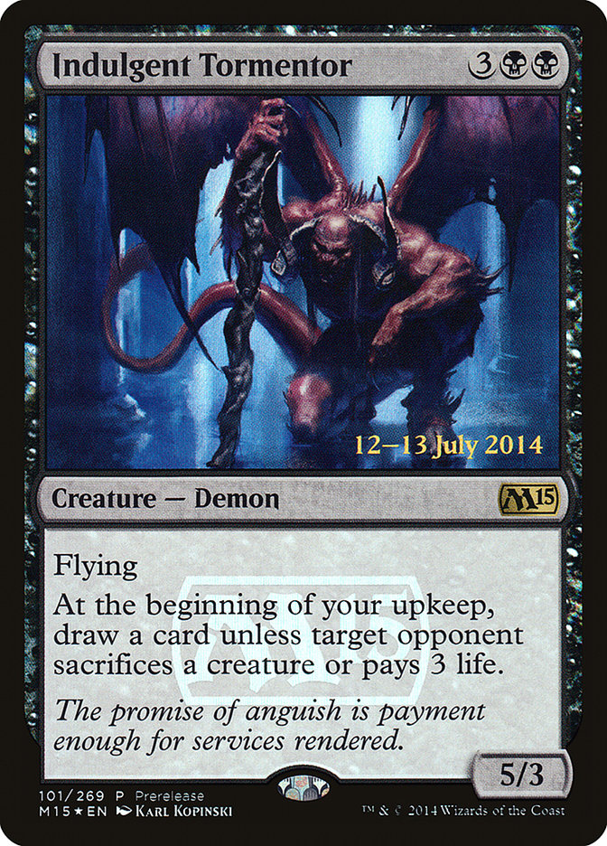 Indulgent Tormentor [Magic 2015 Prerelease Promos] | Tables and Towers