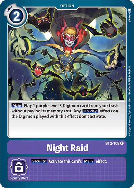 Night Raid [BT2-108] [Release Special Booster Ver.1.0] | Tables and Towers