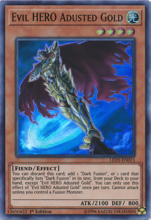 Evil Hero Adusted Gold [LED5-EN013] Ultra Rare | Tables and Towers