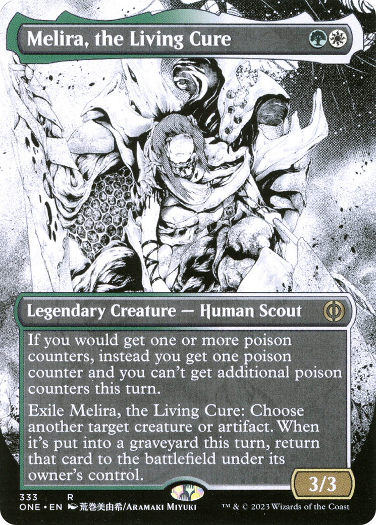 Melira, the Living Cure (Borderless Manga) [Phyrexia: All Will Be One] | Tables and Towers