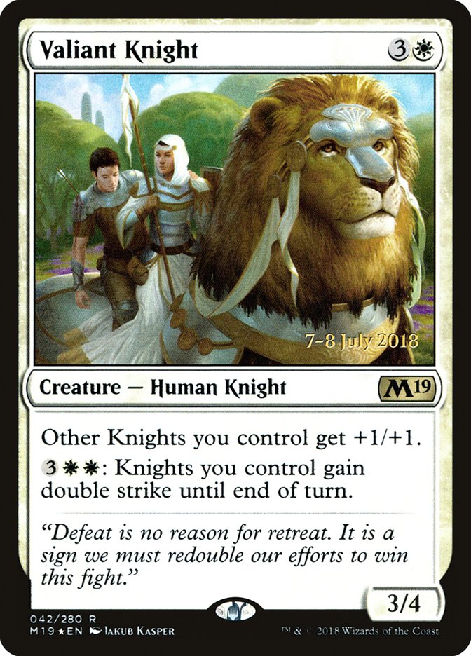 Valiant Knight [Core Set 2019 Prerelease Promos] | Tables and Towers